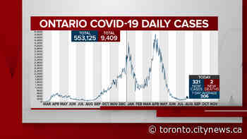 Ontario reports 321 new COVID-19 cases, 2 more deaths - CityNews Toronto