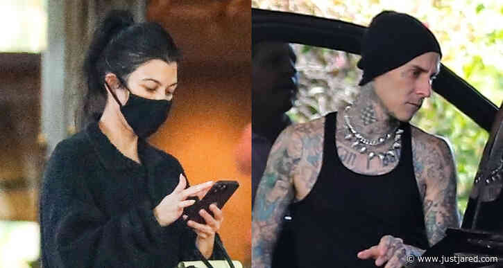 Kourtney Kardashian & Travis Barker Enjoy Early Dinner Date at Beverly Hills Hotel