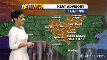 Heat Advisory in effect with feels-like temperatures to reach 104-107+ Wednesday
