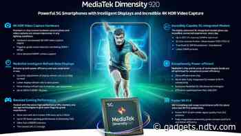 MediaTek Dimensity 920, Dimensity 810 Mobile SoCs With 5G, 120Hz Display Support Announced