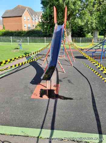 Swanscombe play area closed after vandals pour paint