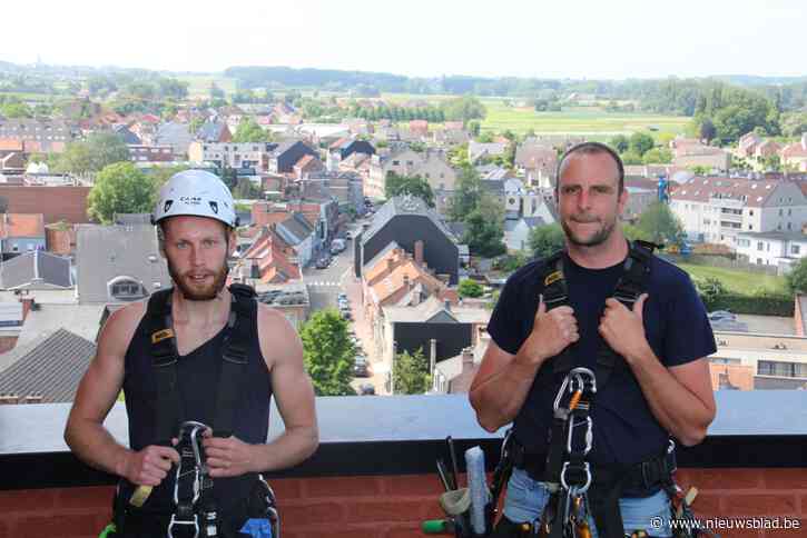 Hij leidde onze para’s op, maar nu is geen gebouw te hoog voor ruitenwasser-touwtechnieker Steve (26) en collega Massimo (26): “Hopelijk ooit het Atomium”