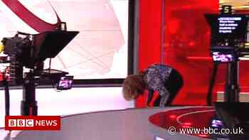 BBC presenter's on-air shoe struggle