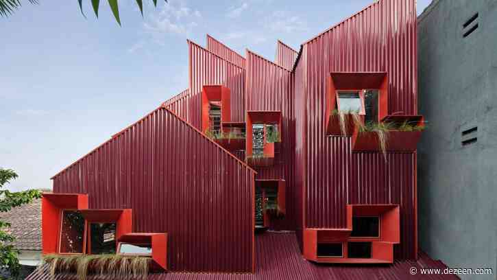 Ismail Solehudin Architecture builds bright red Indonesian boarding house