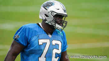 Panthers' newly-paid lineman Taylor Moton taking reps at left tackle