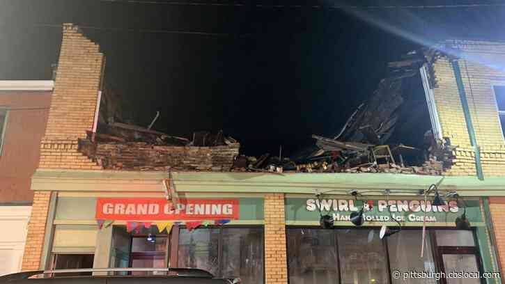 WATCH: 2nd Floor Of South Side Building Partially Collapses, Narrowly Missing Person Walking By