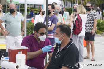 The Latest: CDC: 1M in US got coronavirus booster shots - Associated Press