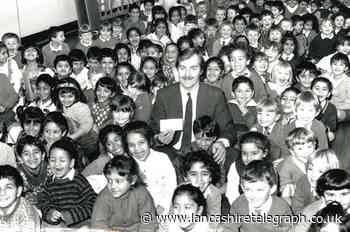 Looking back on a cheque presentations at St Silas School, Blackburn in the 1990s