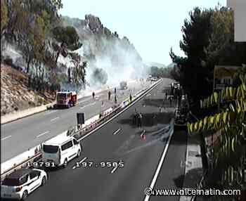 L'autoroute A8 coupée dans les deux sens entre Nice-Est et Nice-Nord à cause d'un feu