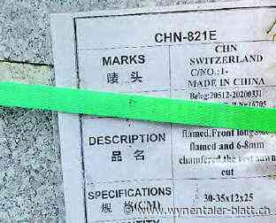 Bauverzögerung in Menziken wegen Steinen aus China? - http://www.wynentaler-blatt.ch/