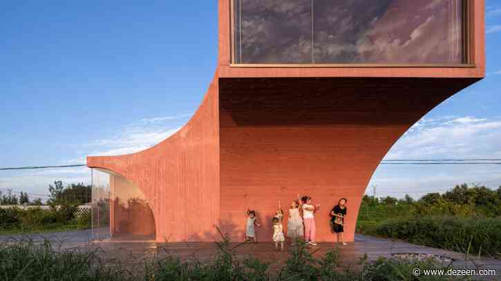 Atelier Xi designs peach-coloured concrete pavilion in rural China