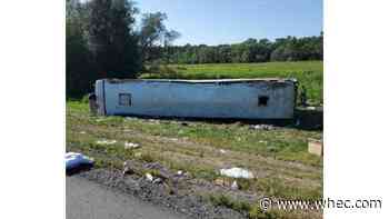57 people taken to hospitals after bus crashes on Thruway near Weedsport