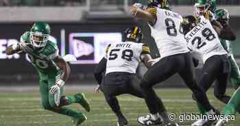 Riders beat Ticats 30-8, improve to 2-0