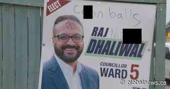 Calgary councillor candidate’s election sign vandalized with N-word, swastika