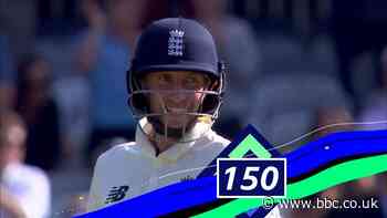 England v India: Joe Root brings up 150 with boundary