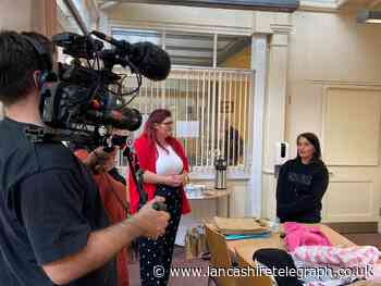 Sue Radford visits Accrington Market for Channel 5 TV show