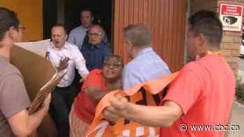 Altercation occurs during protest outside Catholic church in Edmonton