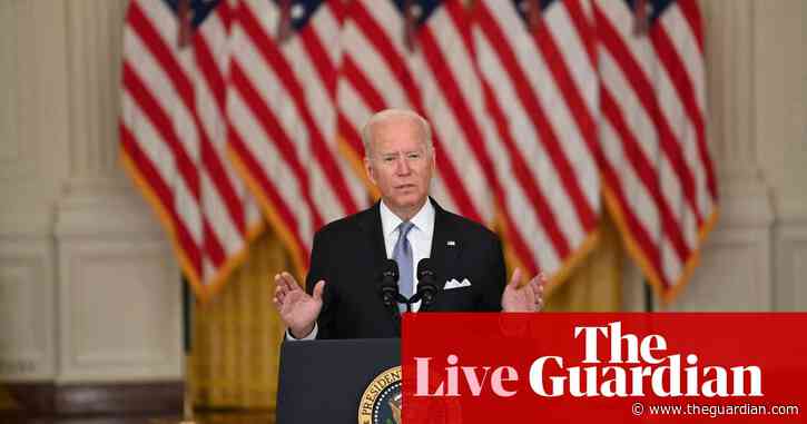 Biden says ‘I stand squarely behind my decision’ after Taliban takes Kabul – live