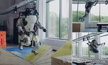 Boston Dynamics' two-legged robot takes on parkour