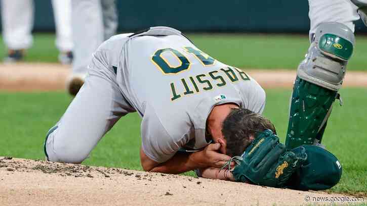 Oakland A's pitcher Chris Bassitt 'conscious and aware' after line drive strikes head - ESPN