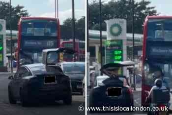 Car crashes into bus in Chase Side, Southgate