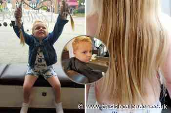 Autistic boy's emotional hair cut for Little Princess Trust