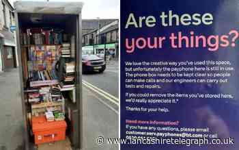 Notice asks Darwen residents to remove books from BT phone box