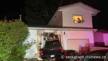 Man faces impaired driving charges after truck slams into Saskatoon house