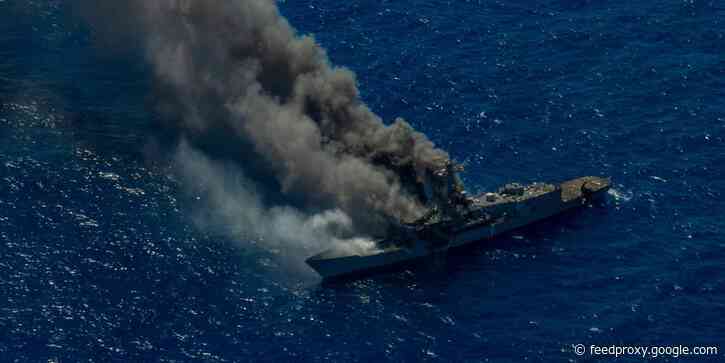 PHOTOS: The US military obliterated a missile frigate, showing off how it could sink enemy ships in a war