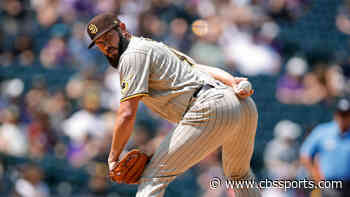 Jake Arrieta allows five runs in Padres debut at Coors Field, exits early with trainer