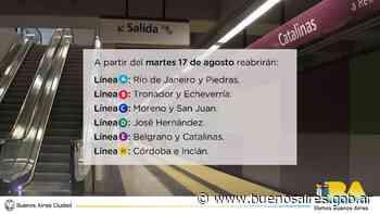 Reabren 11 estaciones de las cinco líneas de subte | Noticias - buenosaires.gob.ar