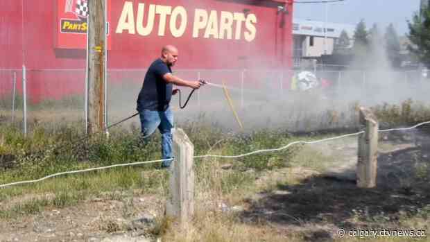 Grass fires doused by quick thinking employees in northeast Calgary