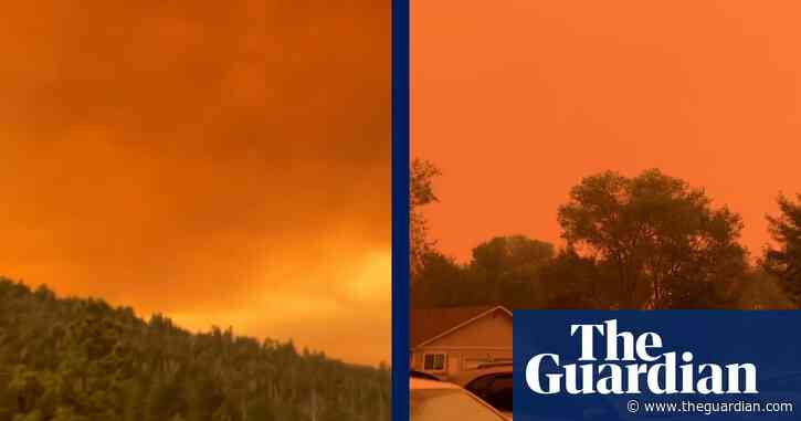 Caldor fire turns sky red in California and Nevada – video