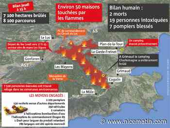 Incendie dans le Var: le détail des zones qui ont brulé depuis lundi sur notre carte