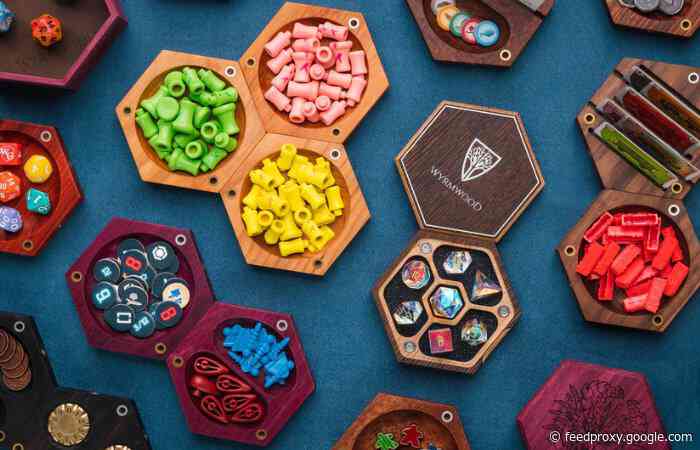 Wyrmwood Hexagonal modular gaming tiles helps keep your games table organized
