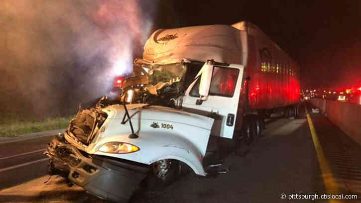 No Injuries In Tractor-Trailer Collision On I-70