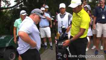 WATCH: Hideki Matsuyama hits drive into spectator's shirt during Round 2 at 2021 Northern Trust