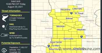 Thunderstorms spin out at least one tornado in central Minnesota