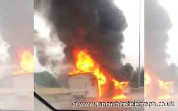 Leyland: Caravan inferno causes M6 lane closures and tailbacks