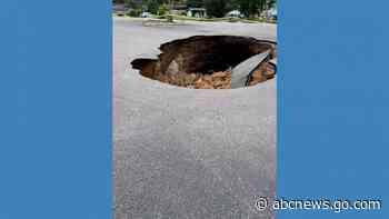 WATCH:  Sinkhole opens in North Carolina after storm