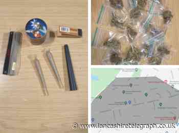 Suspected wraps of cannabis and weapon seized during stop and search