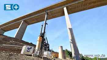 Siegen: Erster Pfeiler der Talbrücke Eisern an der A45 steht - Westfalenpost