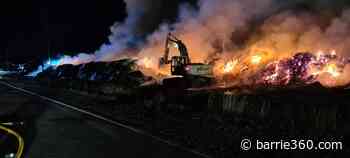 Bales of hay catch fire on farmland north of Alliston - Barrie 360