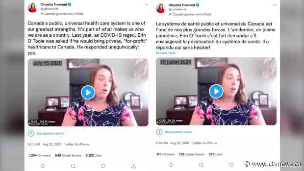 Trudeau defends Liberal campaign video flagged by Twitter as 'manipulated media'