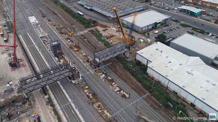 Second section of new Brent Cross West station bridge installed