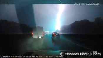 WATCH: Dashcam captures lightning strike in Twin Cities