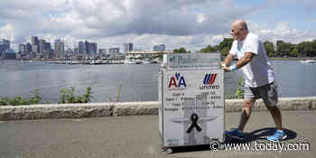 Retired flight attendant pushes drink cart more than 200 miles to honor 9/11 colleagues