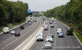 M25 anticlockwise traffic: Crash between car and HGV