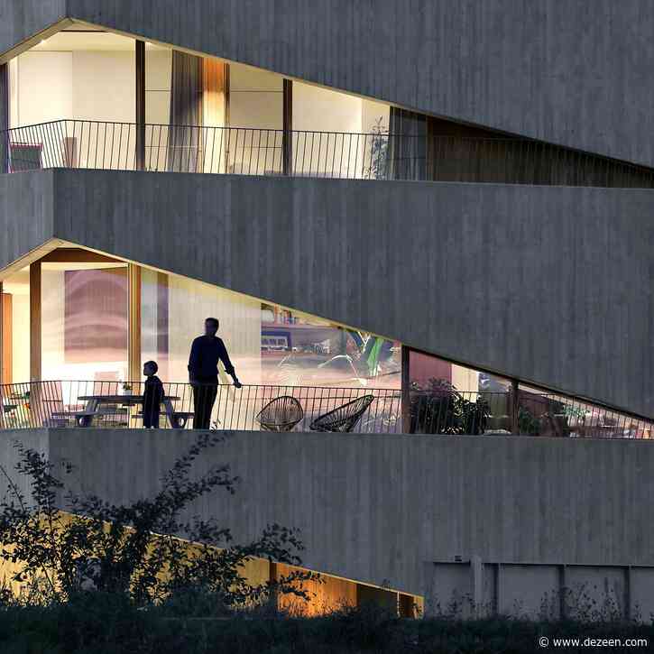 Graux & Baeyens slices concrete Belgian home with triangular openings