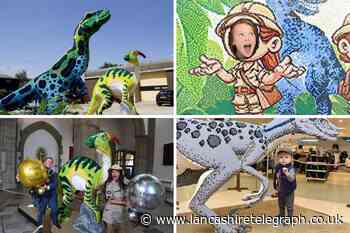 Brick dinosaurs arrive in Blackburn - and visitors love them